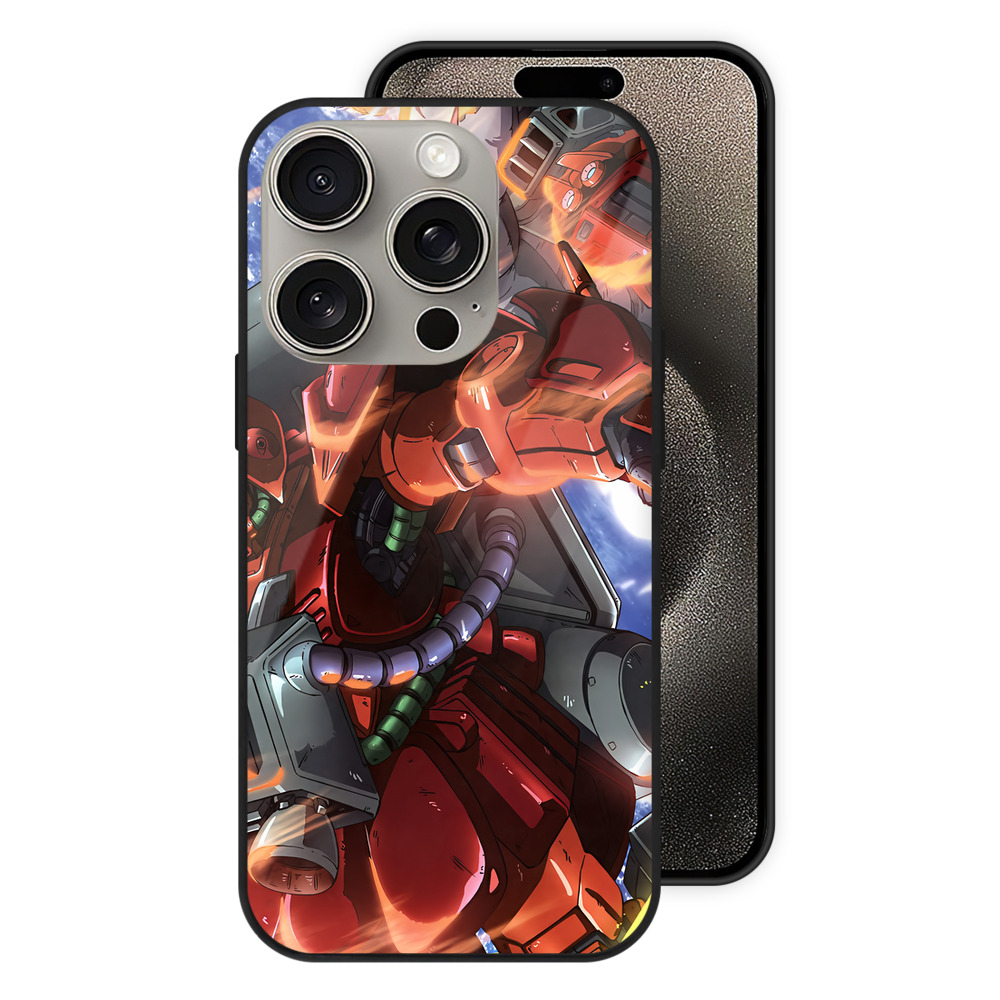 （画像用） 機動戦士ガンダム Mobile Suit Gundam 【iPhone15Pro対応】スマホケース 耐衝撃＆黄変防止 背面ガラス