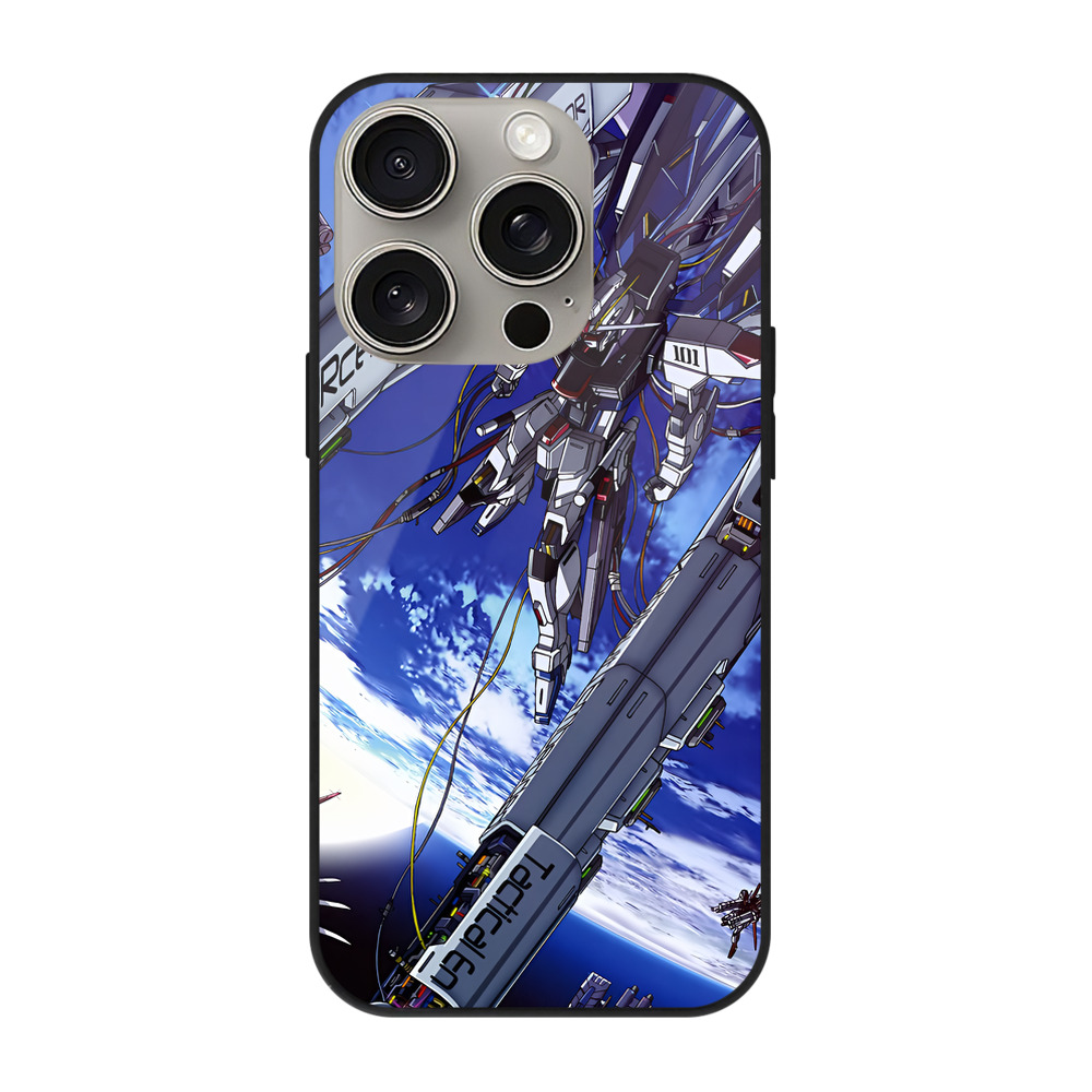 （画像用） 機動戦士ガンダム Mobile Suit Gundam 【iPhone15Pro対応】スマホケース 耐衝撃＆黄変防止 背面ガラス