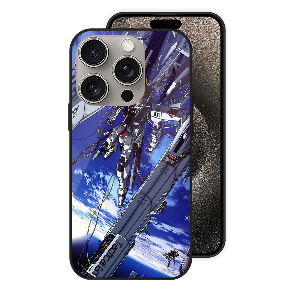 （画像用） 機動戦士ガンダム Mobile Suit Gundam 【iPhone15Pro対応】スマホケース 耐衝撃＆黄変防止 背面ガラス