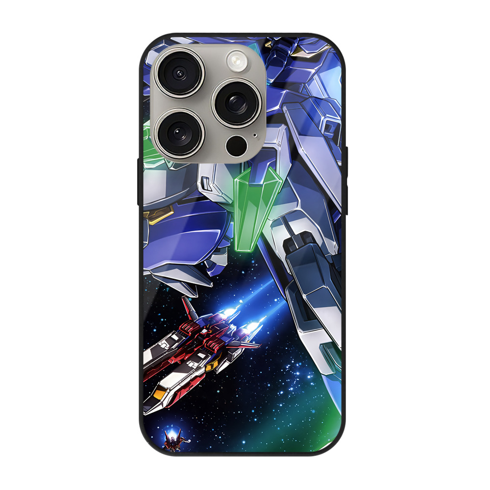 （画像用） 機動戦士ガンダム Mobile Suit Gundam 【iPhone15Pro対応】スマホケース 耐衝撃＆黄変防止 背面ガラス