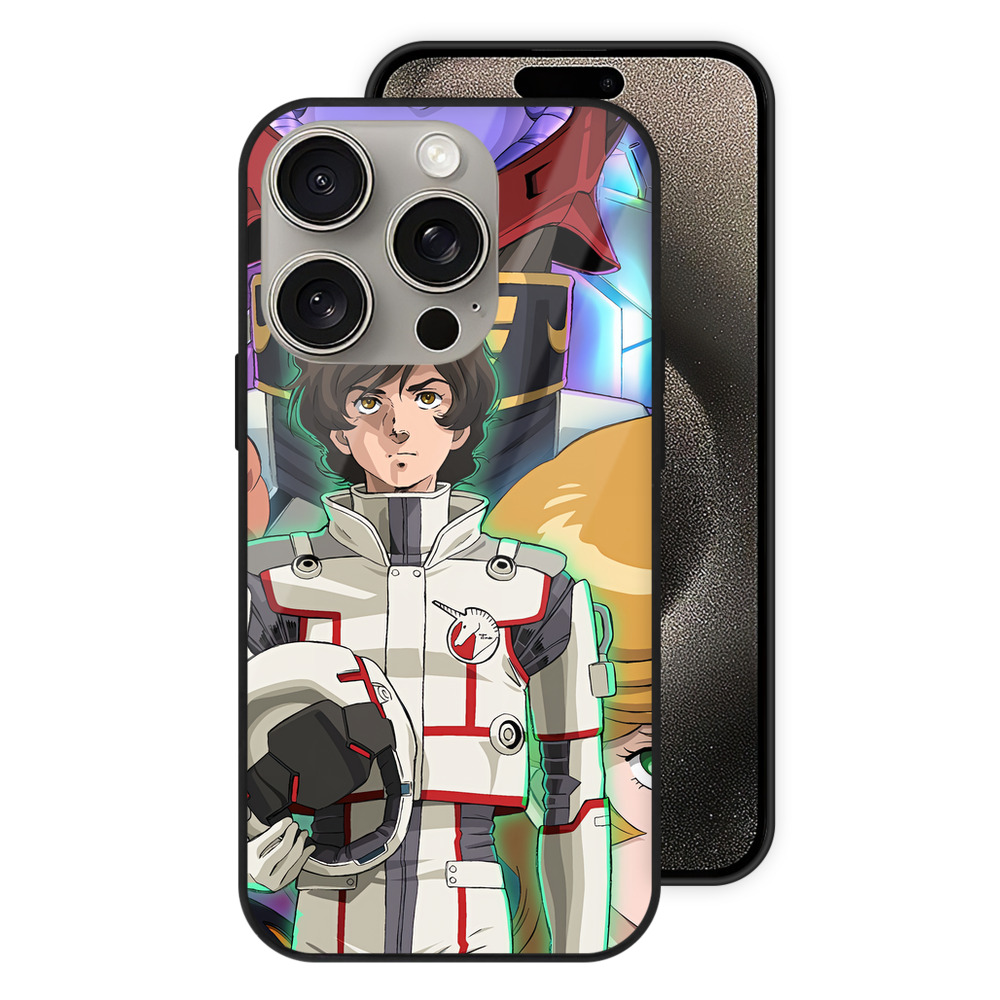 （画像用） 機動戦士ガンダム Mobile Suit Gundam 【iPhone15Pro対応】スマホケース 耐衝撃＆黄変防止 背面ガラス