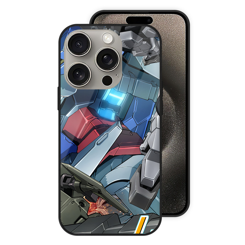 （画像用） 機動戦士ガンダム Mobile Suit Gundam 【iPhone15Pro対応】スマホケース 耐衝撃＆黄変防止 背面ガラス
