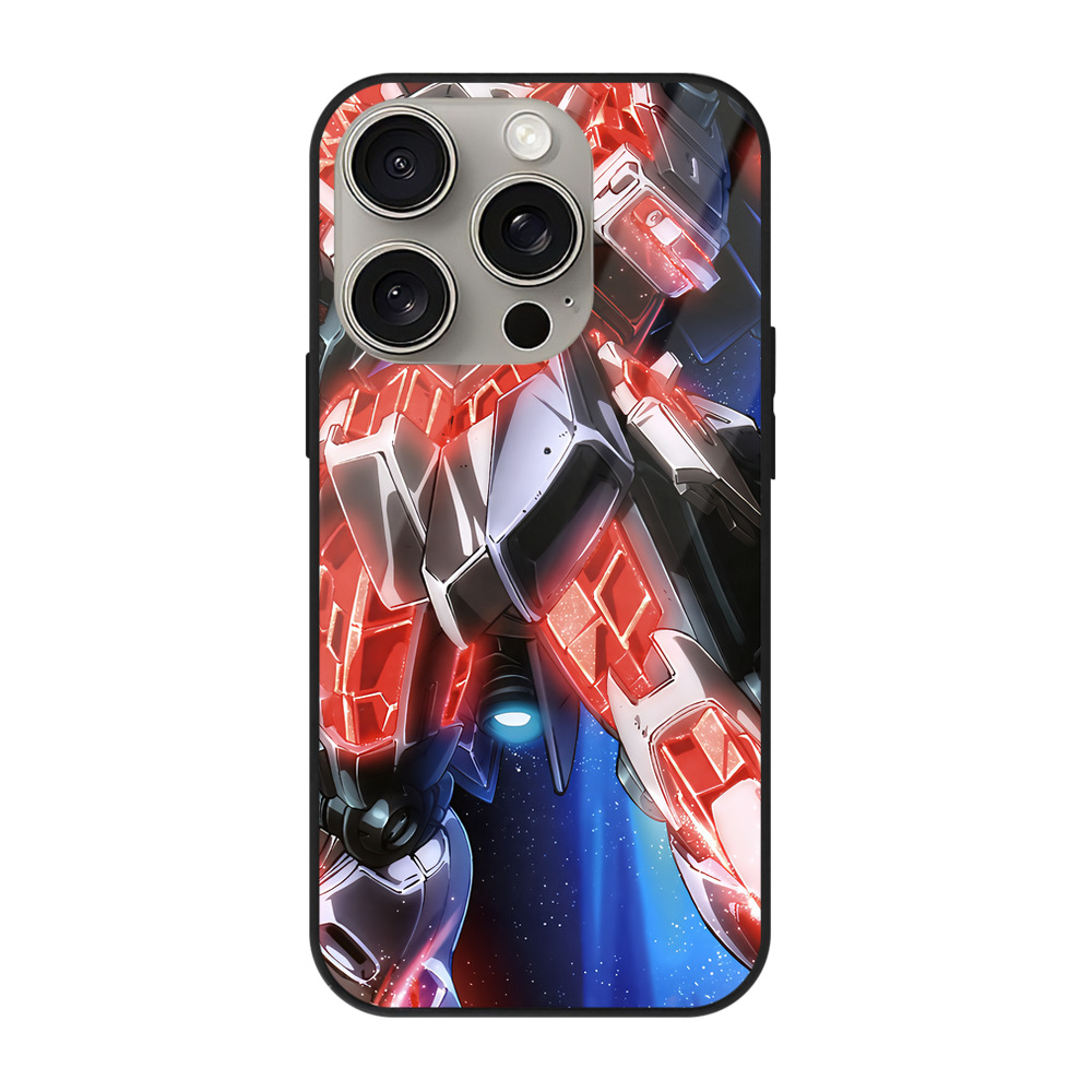 （画像用） 機動戦士ガンダム Mobile Suit Gundam 【iPhone15Pro対応】スマホケース 耐衝撃＆黄変防止 背面ガラス