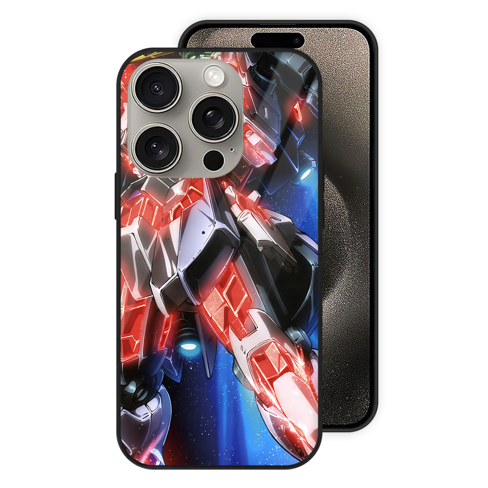 （画像用） 機動戦士ガンダム Mobile Suit Gundam 【iPhone15Pro対応】スマホケース 耐衝撃＆黄変防止 背面ガラス