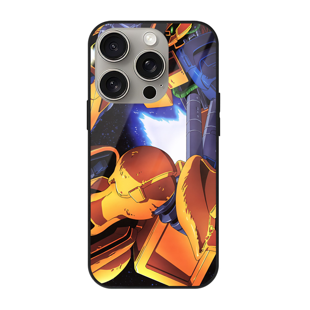 （画像用） 機動戦士ガンダム Mobile Suit Gundam 【iPhone15Pro対応】スマホケース 耐衝撃＆黄変防止 背面ガラス