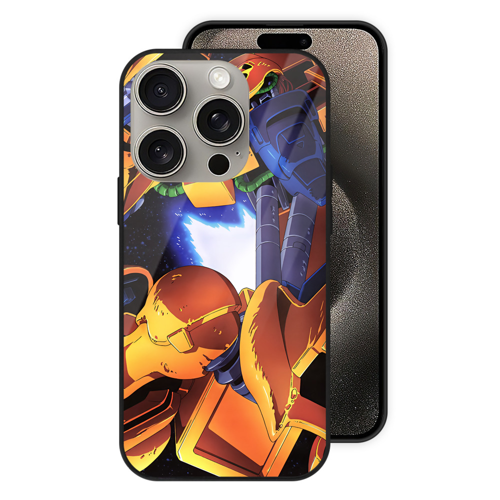 （画像用） 機動戦士ガンダム Mobile Suit Gundam 【iPhone15Pro対応】スマホケース 耐衝撃＆黄変防止 背面ガラス