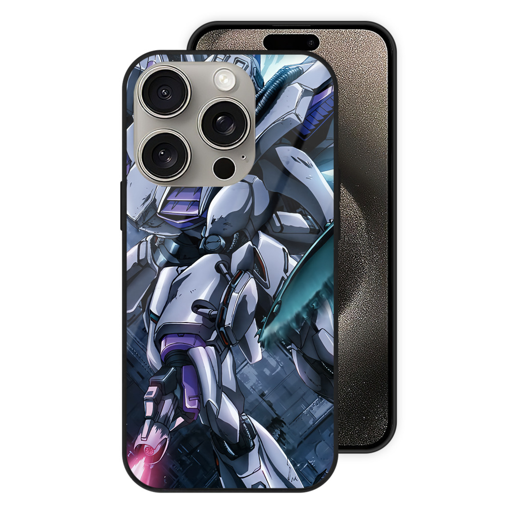 （画像用） 機動戦士ガンダム Mobile Suit Gundam 【iPhone15Pro対応】スマホケース 耐衝撃＆黄変防止 背面ガラス