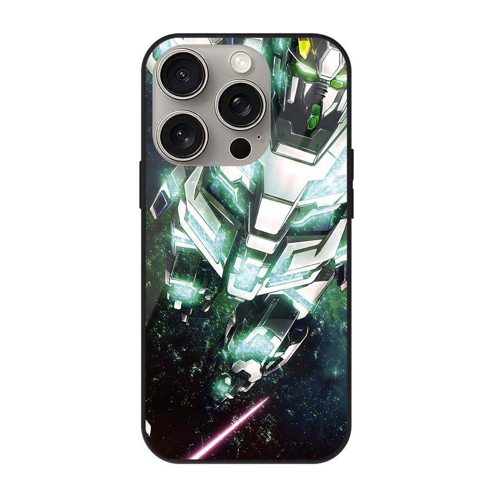 （画像用） 機動戦士ガンダム Mobile Suit Gundam 【iPhone15Pro対応】スマホケース 耐衝撃＆黄変防止 背面ガラス