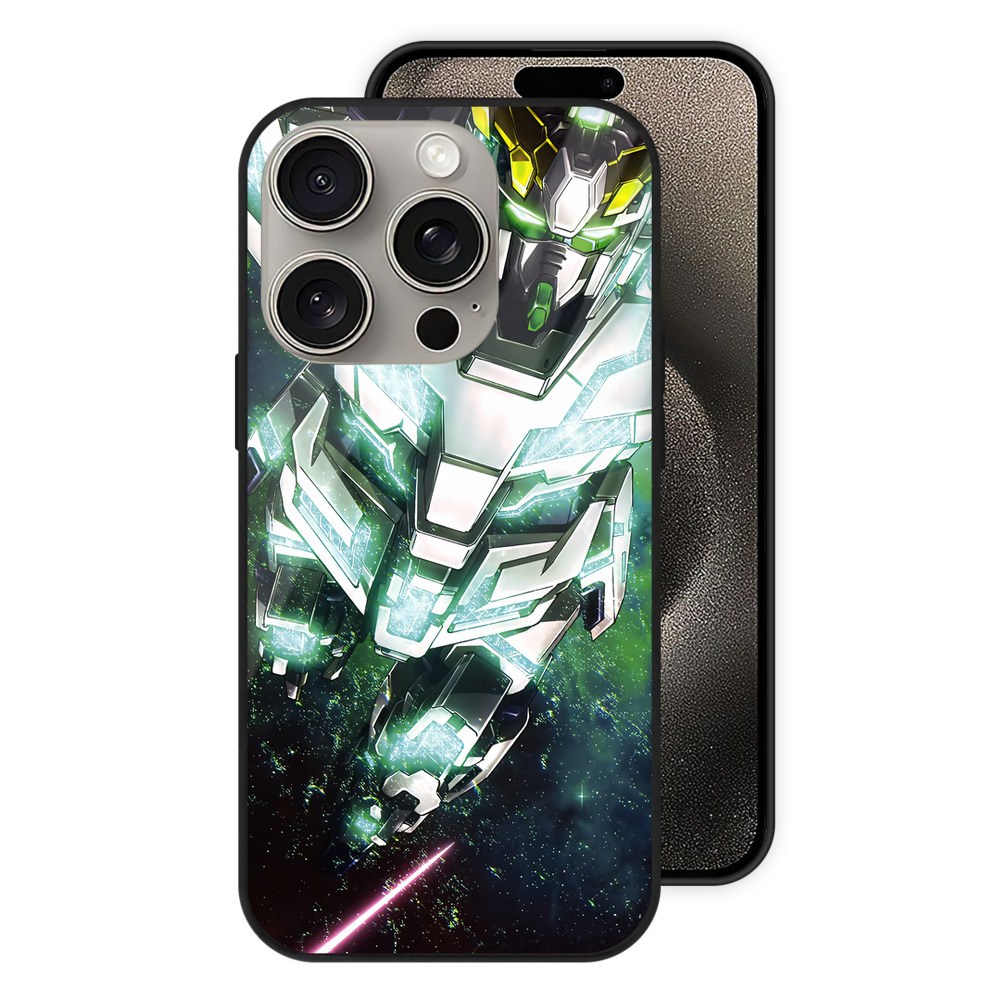 （画像用） 機動戦士ガンダム Mobile Suit Gundam 【iPhone15Pro対応】スマホケース 耐衝撃＆黄変防止 背面ガラス
