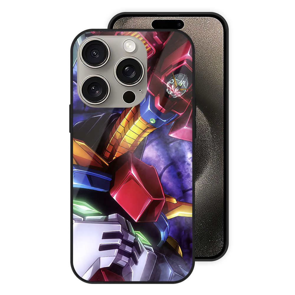 （画像用） 機動戦士ガンダム Mobile Suit Gundam 【iPhone15Pro対応】スマホケース 耐衝撃＆黄変防止 背面ガラス