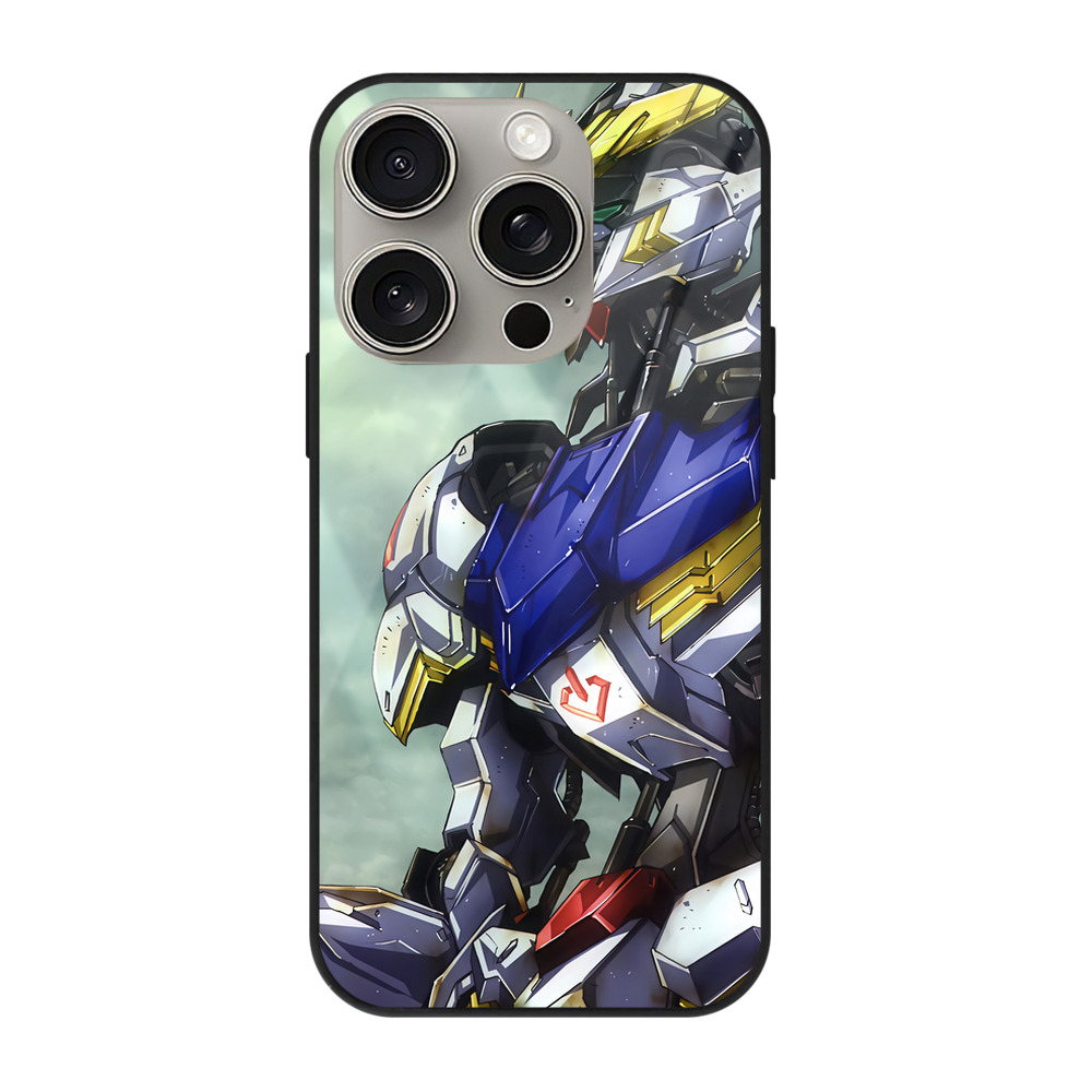 （画像用） 機動戦士ガンダム Mobile Suit Gundam 【iPhone15Pro対応】スマホケース 耐衝撃＆黄変防止 背面ガラス