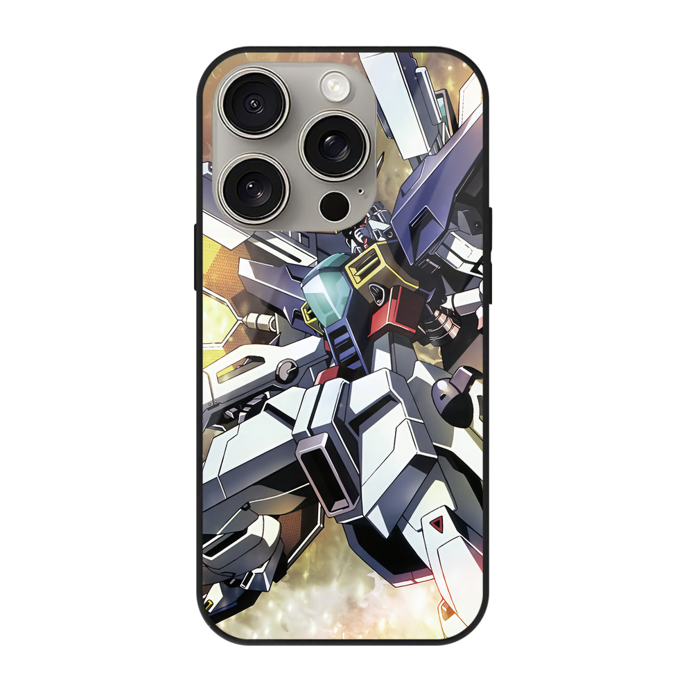 （画像用） 機動戦士ガンダム Mobile Suit Gundam 【iPhone15Pro対応】スマホケース 耐衝撃＆黄変防止 背面ガラス