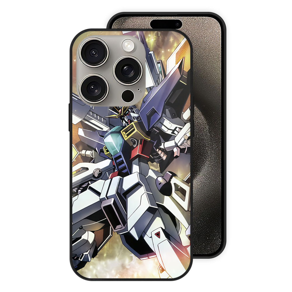 （画像用） 機動戦士ガンダム Mobile Suit Gundam 【iPhone15Pro対応】スマホケース 耐衝撃＆黄変防止 背面ガラス