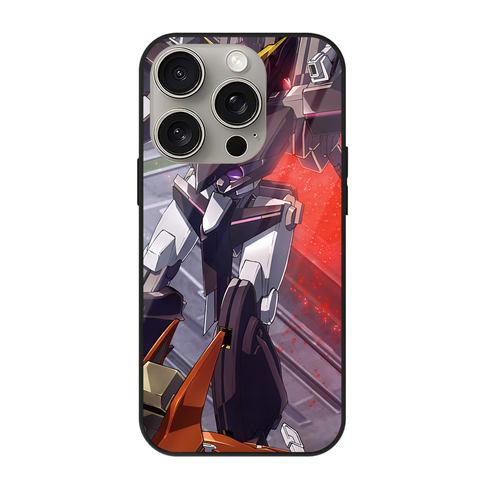 （画像用） 機動戦士ガンダム Mobile Suit Gundam 【iPhone15Pro対応】スマホケース 耐衝撃＆黄変防止 背面ガラス