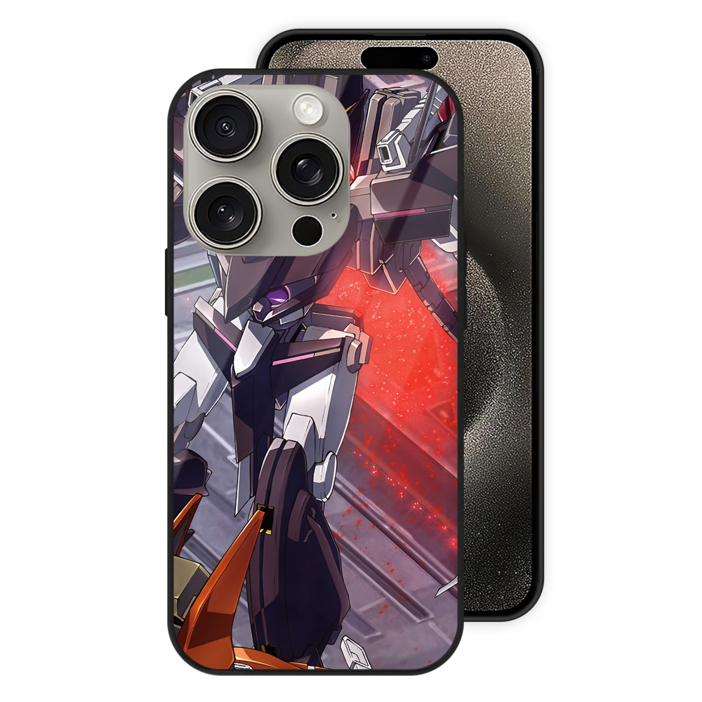 （画像用） 機動戦士ガンダム Mobile Suit Gundam 【iPhone15Pro対応】スマホケース 耐衝撃＆黄変防止 背面ガラス