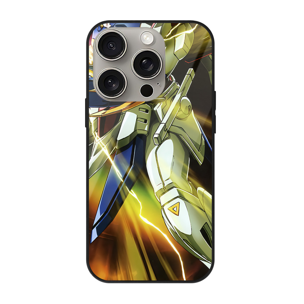 （画像用） 機動戦士ガンダム Mobile Suit Gundam 【iPhone15Pro対応】スマホケース 耐衝撃＆黄変防止 背面ガラス
