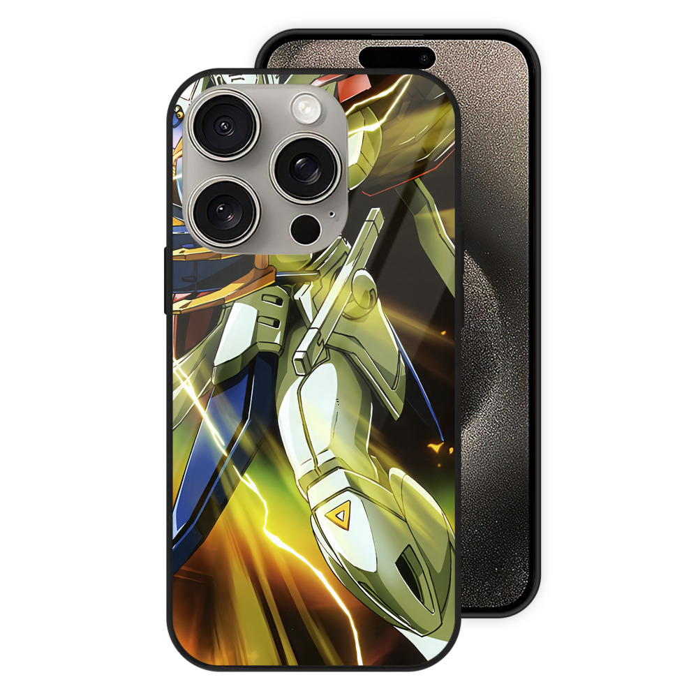 （画像用） 機動戦士ガンダム Mobile Suit Gundam 【iPhone15Pro対応】スマホケース 耐衝撃＆黄変防止 背面ガラス