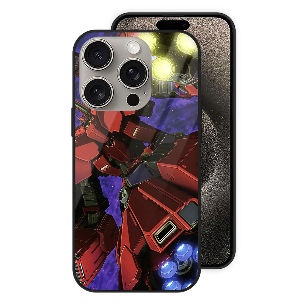 （画像用） 機動戦士ガンダム Mobile Suit Gundam 【iPhone15Pro対応】スマホケース 耐衝撃＆黄変防止 背面ガラス
