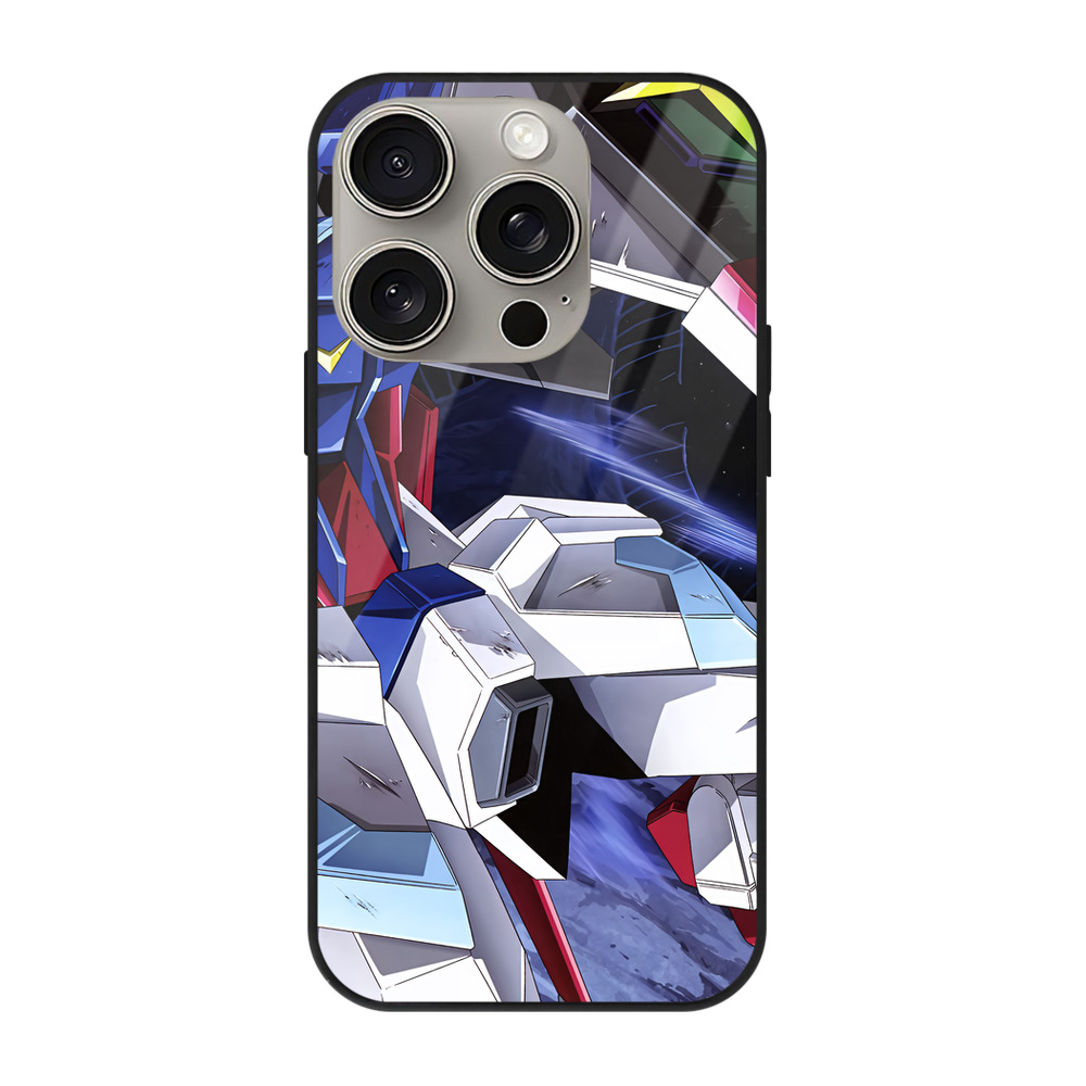 （画像用） 機動戦士ガンダム Mobile Suit Gundam 【iPhone15Pro対応】スマホケース 耐衝撃＆黄変防止 背面ガラス