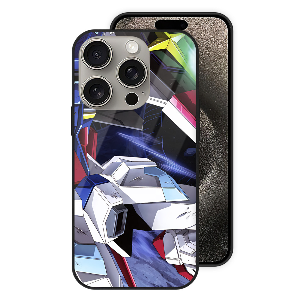（画像用） 機動戦士ガンダム Mobile Suit Gundam 【iPhone15Pro対応】スマホケース 耐衝撃＆黄変防止 背面ガラス
