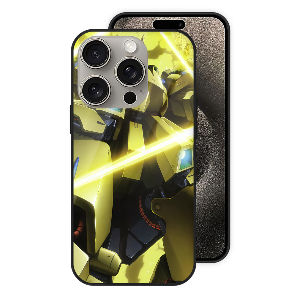 （画像用） 機動戦士ガンダム Mobile Suit Gundam 【iPhone15Pro対応】スマホケース 耐衝撃＆黄変防止 背面ガラス