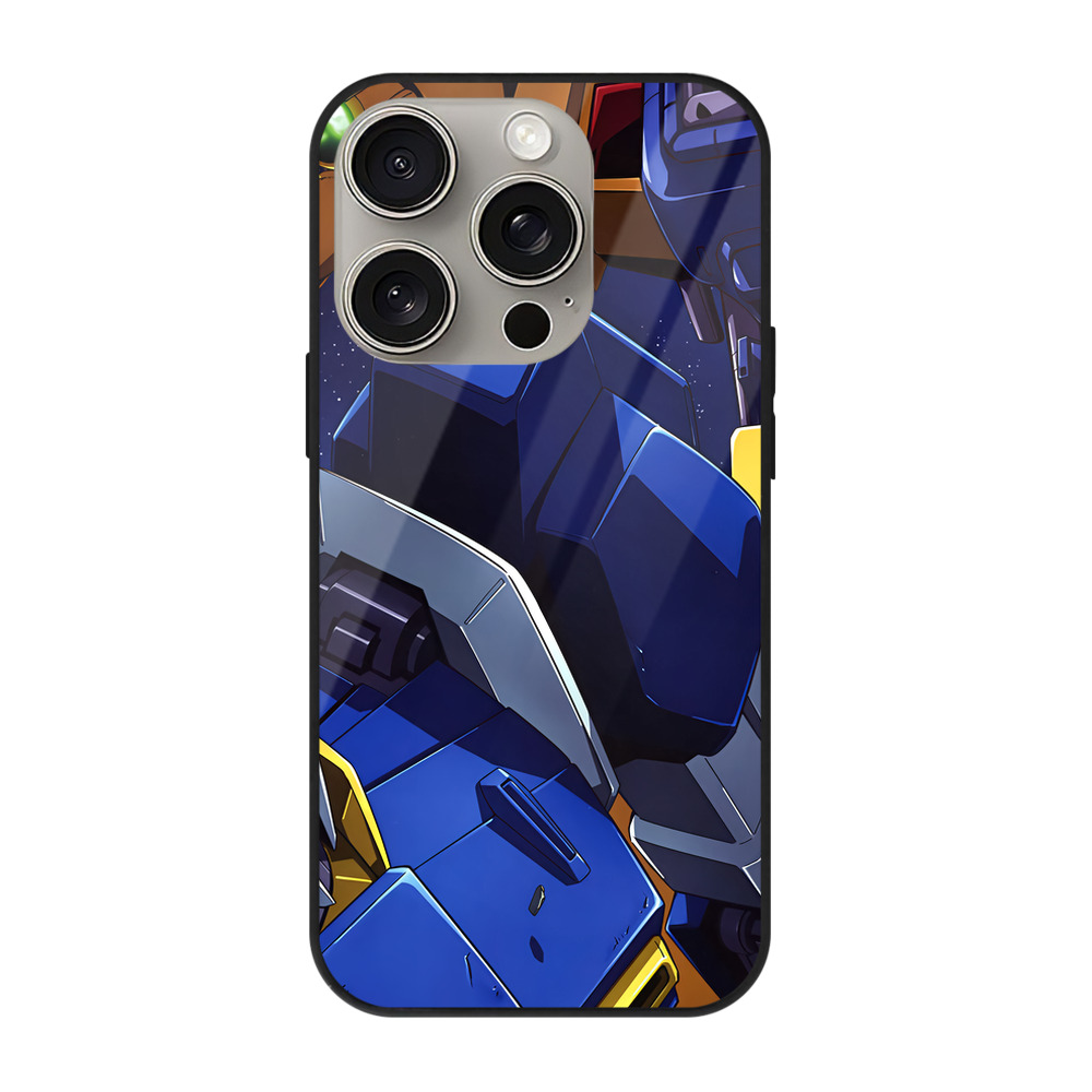 （画像用） 機動戦士ガンダム Mobile Suit Gundam 【iPhone15Pro対応】スマホケース 耐衝撃＆黄変防止 背面ガラス