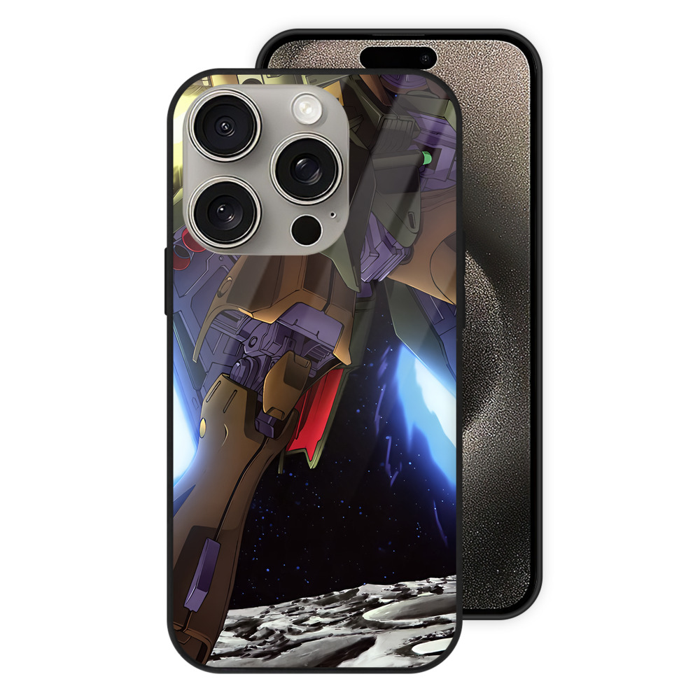 （画像用） 機動戦士ガンダム Mobile Suit Gundam 【iPhone15Pro対応】スマホケース 耐衝撃＆黄変防止 背面ガラス