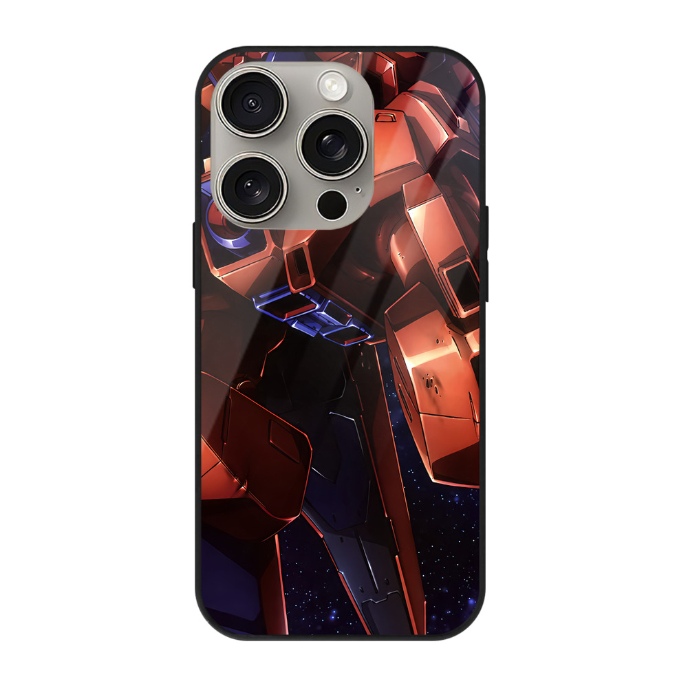 （画像用） 機動戦士ガンダム Mobile Suit Gundam 【iPhone15Pro対応】スマホケース 耐衝撃＆黄変防止 背面ガラス