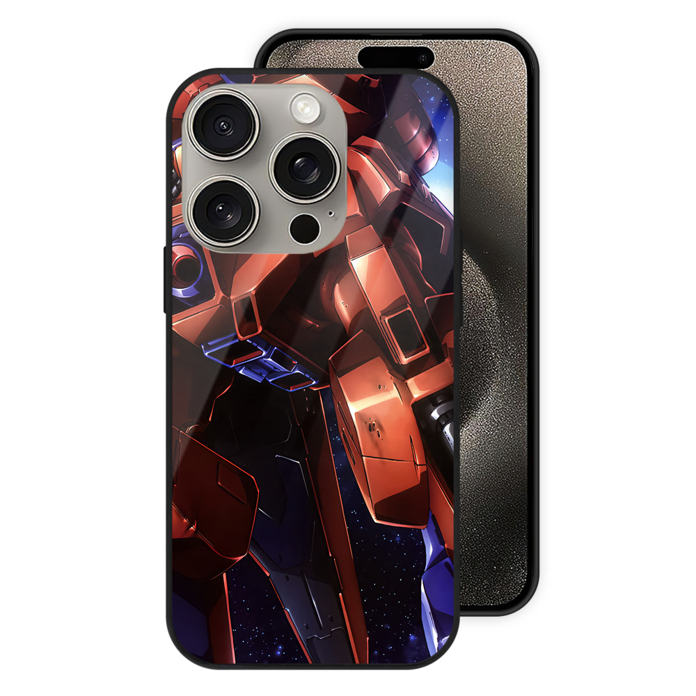 （画像用） 機動戦士ガンダム Mobile Suit Gundam 【iPhone15Pro対応】スマホケース 耐衝撃＆黄変防止 背面ガラス