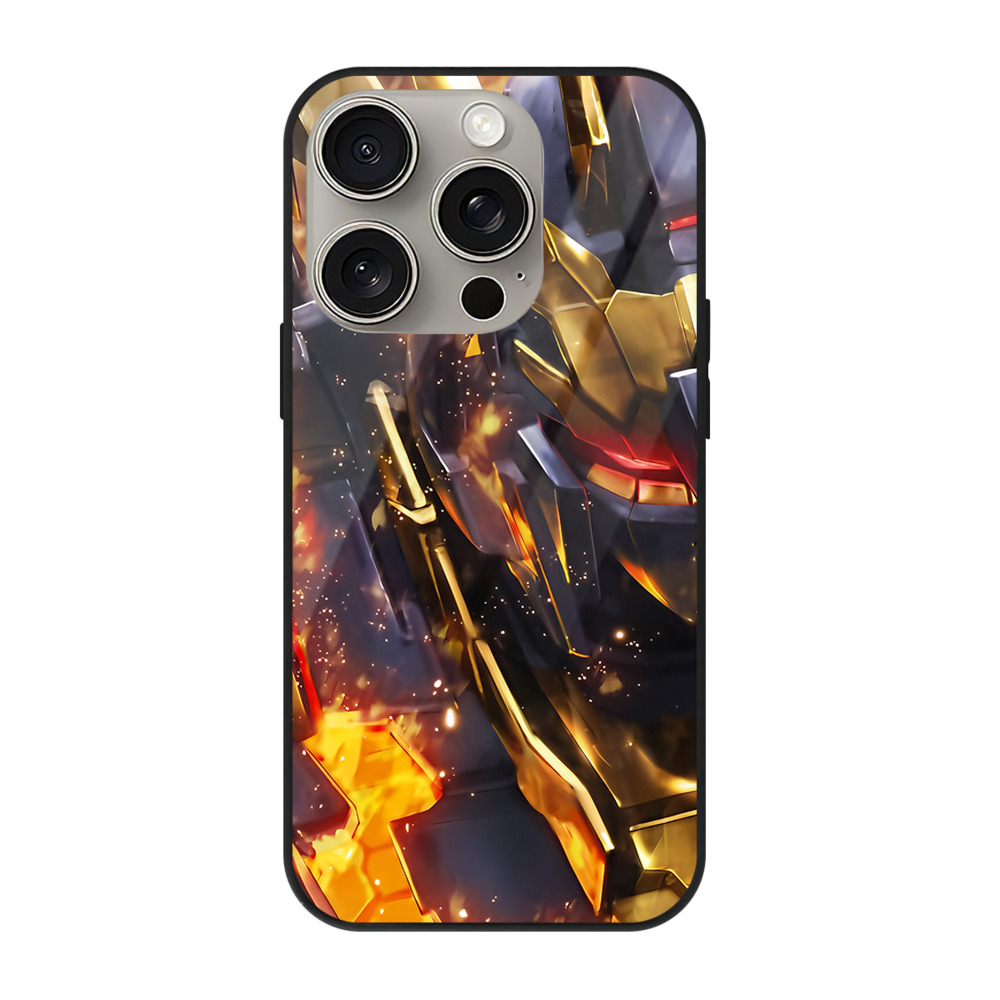 （画像用） 機動戦士ガンダム Mobile Suit Gundam 【iPhone15Pro対応】スマホケース 耐衝撃＆黄変防止 背面ガラス
