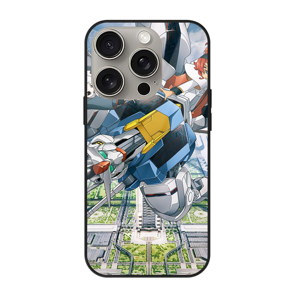 （画像用） 機動戦士ガンダム Mobile Suit Gundam 【iPhone15Pro対応】スマホケース 耐衝撃＆黄変防止 背面ガラス