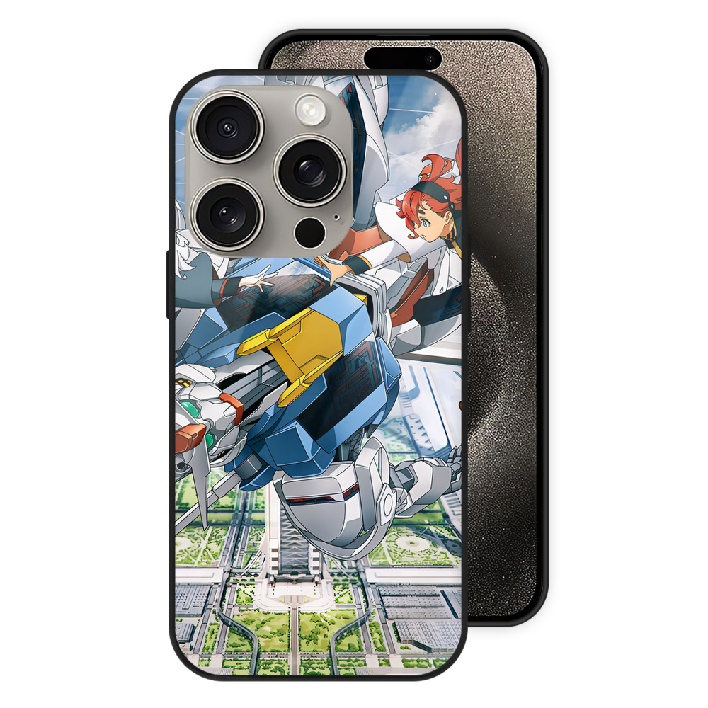 （画像用） 機動戦士ガンダム Mobile Suit Gundam 【iPhone15Pro対応】スマホケース 耐衝撃＆黄変防止 背面ガラス