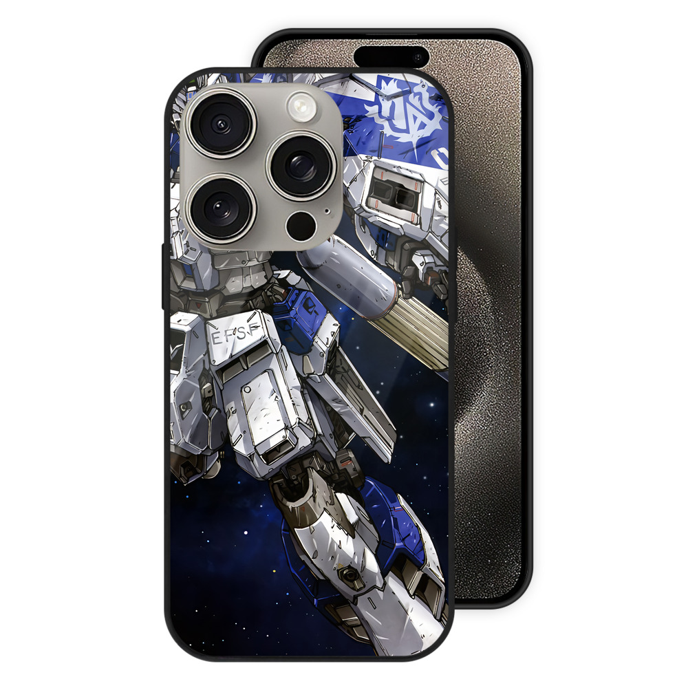 （画像用） 機動戦士ガンダム Mobile Suit Gundam 【iPhone15Pro対応】スマホケース 耐衝撃＆黄変防止 背面ガラス