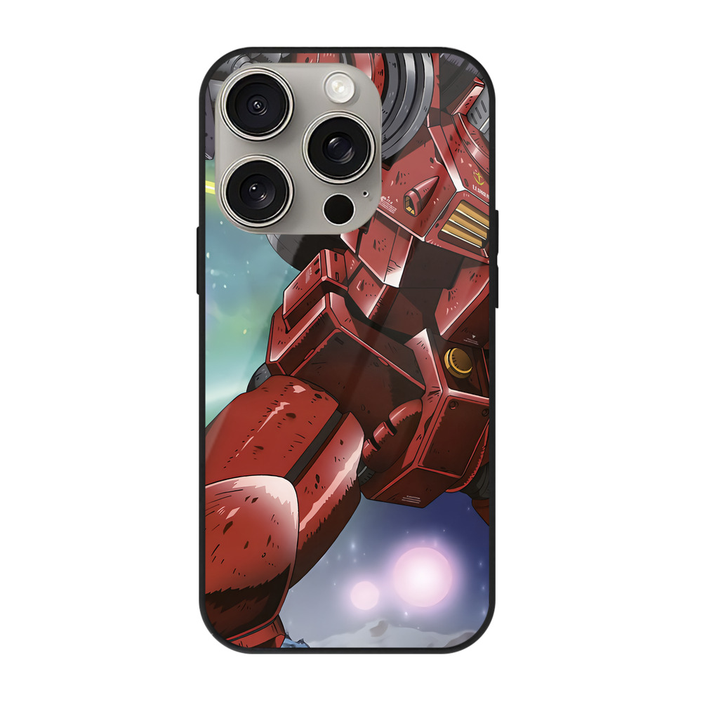 （画像用） 機動戦士ガンダム Mobile Suit Gundam 【iPhone15Pro対応】スマホケース 耐衝撃＆黄変防止 背面ガラス