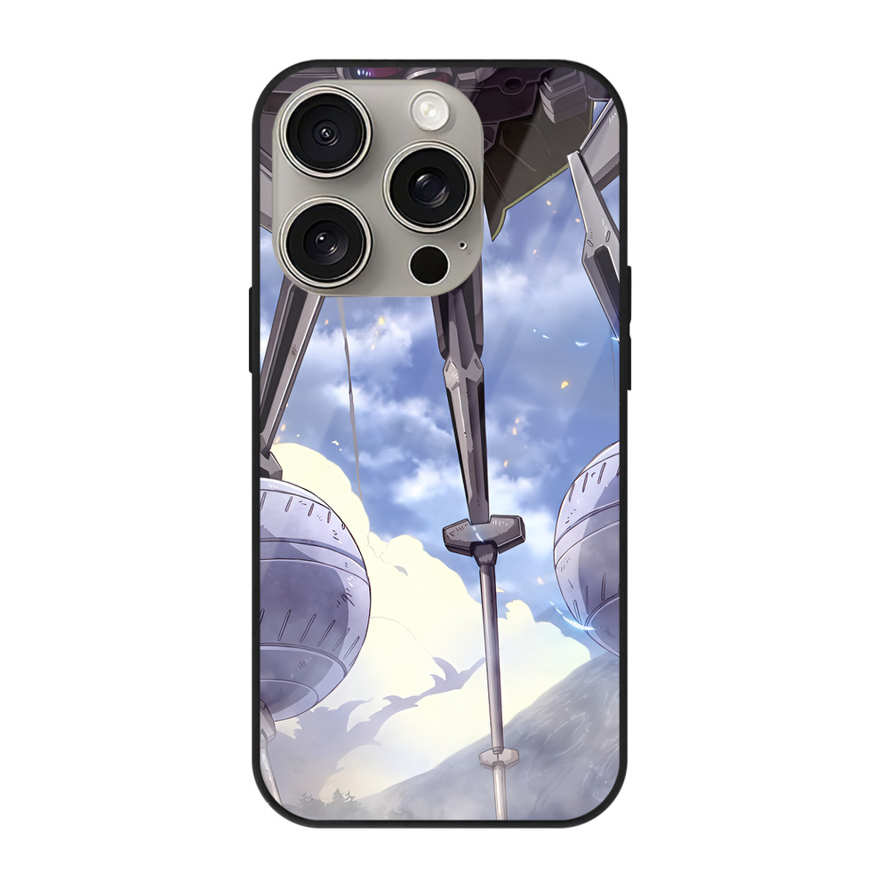 （画像用） 機動戦士ガンダム Mobile Suit Gundam 【iPhone15Pro対応】スマホケース 耐衝撃＆黄変防止 背面ガラス