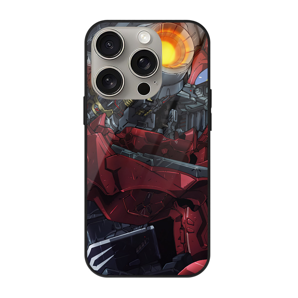 （画像用） 機動戦士ガンダム Mobile Suit Gundam 【iPhone15Pro対応】スマホケース 耐衝撃＆黄変防止 背面ガラス