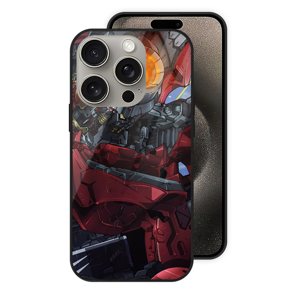 （画像用） 機動戦士ガンダム Mobile Suit Gundam 【iPhone15Pro対応】スマホケース 耐衝撃＆黄変防止 背面ガラス