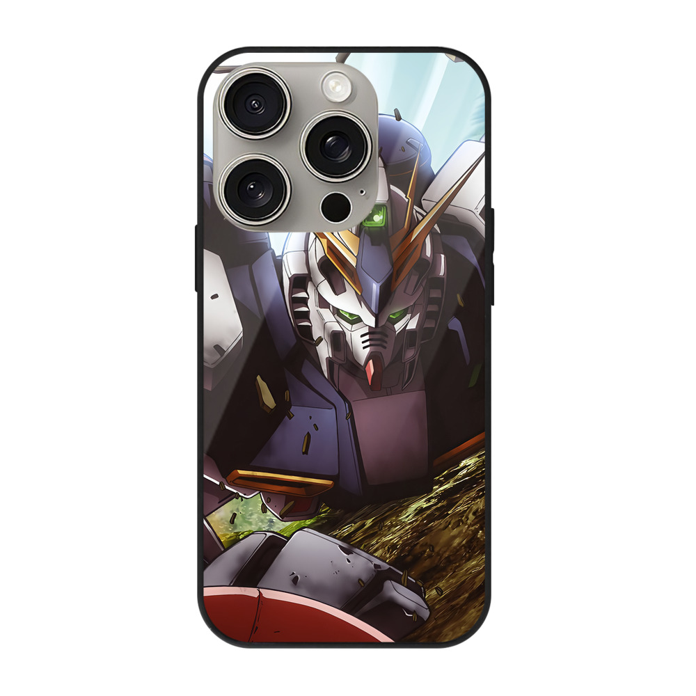 （画像用） 機動戦士ガンダム Mobile Suit Gundam 【iPhone15Pro対応】スマホケース 耐衝撃＆黄変防止 背面ガラス