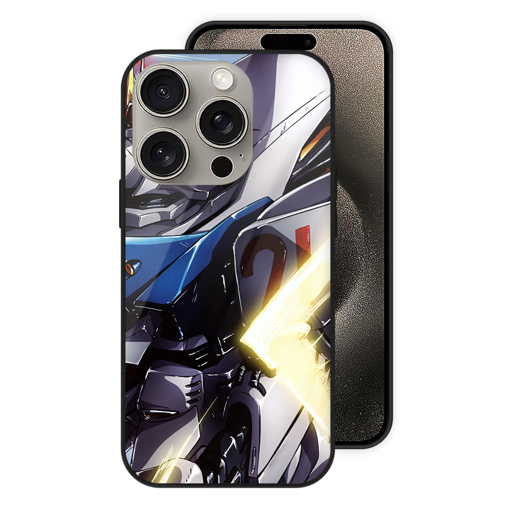 （画像用） 機動戦士ガンダム Mobile Suit Gundam 【iPhone15Pro対応】スマホケース 耐衝撃＆黄変防止 背面ガラス