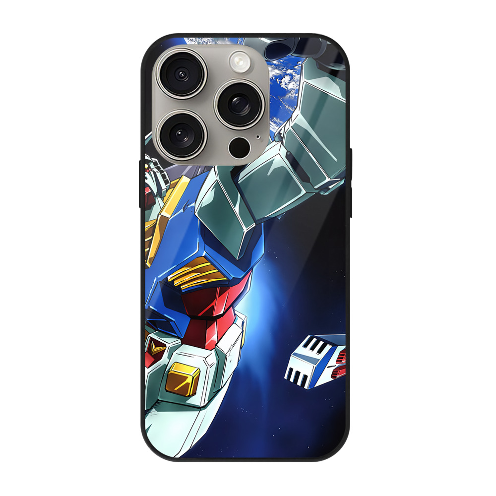 （画像用） 機動戦士ガンダム Mobile Suit Gundam 【iPhone15Pro対応】スマホケース 耐衝撃＆黄変防止 背面ガラス