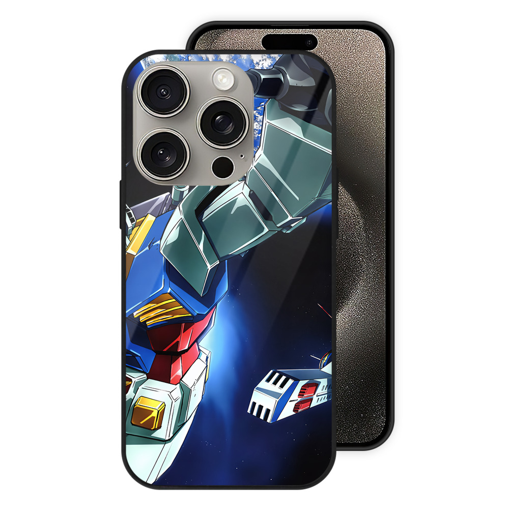 （画像用） 機動戦士ガンダム Mobile Suit Gundam 【iPhone15Pro対応】スマホケース 耐衝撃＆黄変防止 背面ガラス