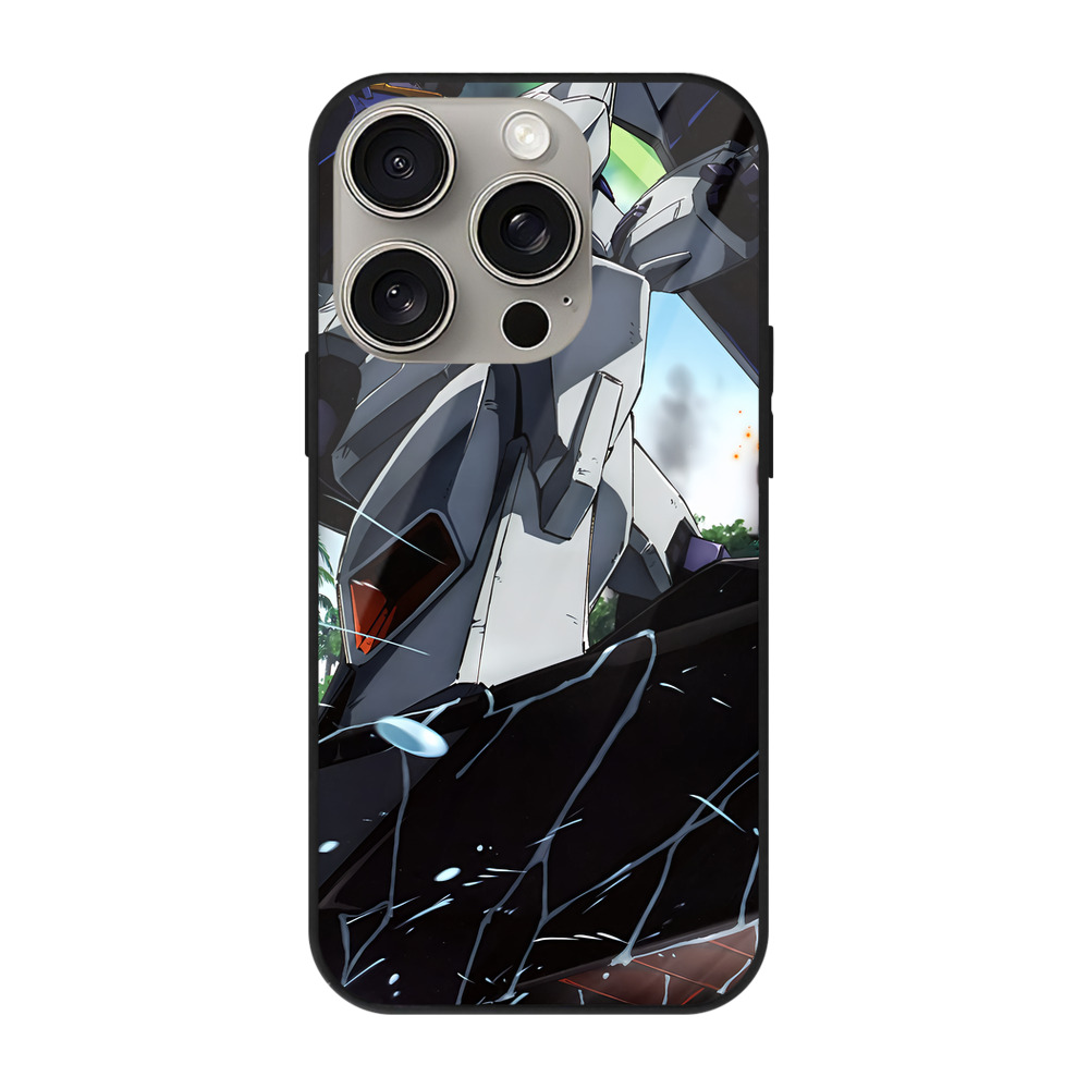 （画像用） 機動戦士ガンダム Mobile Suit Gundam 【iPhone15Pro対応】スマホケース 耐衝撃＆黄変防止 背面ガラス