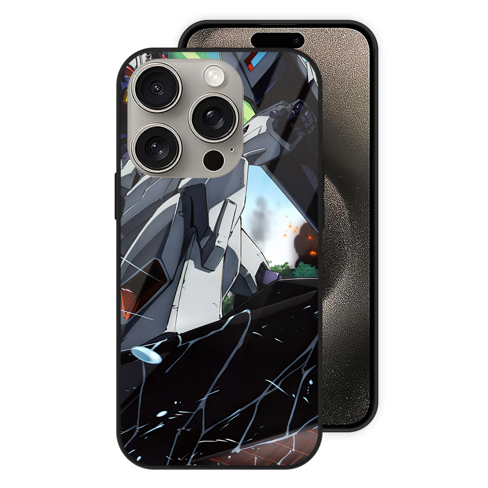 （画像用） 機動戦士ガンダム Mobile Suit Gundam 【iPhone15Pro対応】スマホケース 耐衝撃＆黄変防止 背面ガラス