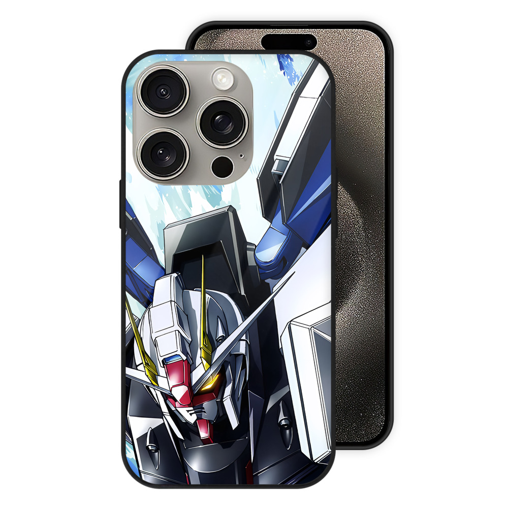 （画像用） 機動戦士ガンダム Mobile Suit Gundam 【iPhone15Pro対応】スマホケース 耐衝撃＆黄変防止 背面ガラス