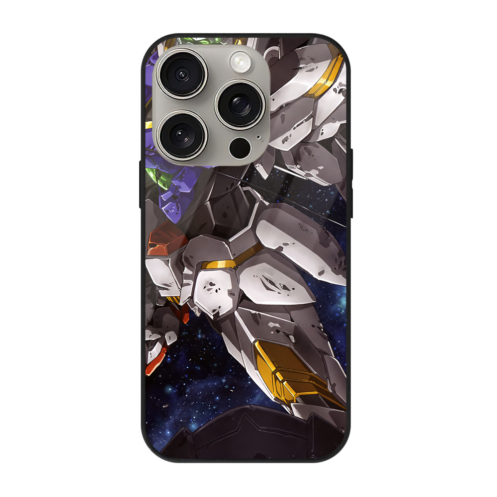 （画像用） 機動戦士ガンダム Mobile Suit Gundam 【iPhone15Pro対応】スマホケース 耐衝撃＆黄変防止 背面ガラス