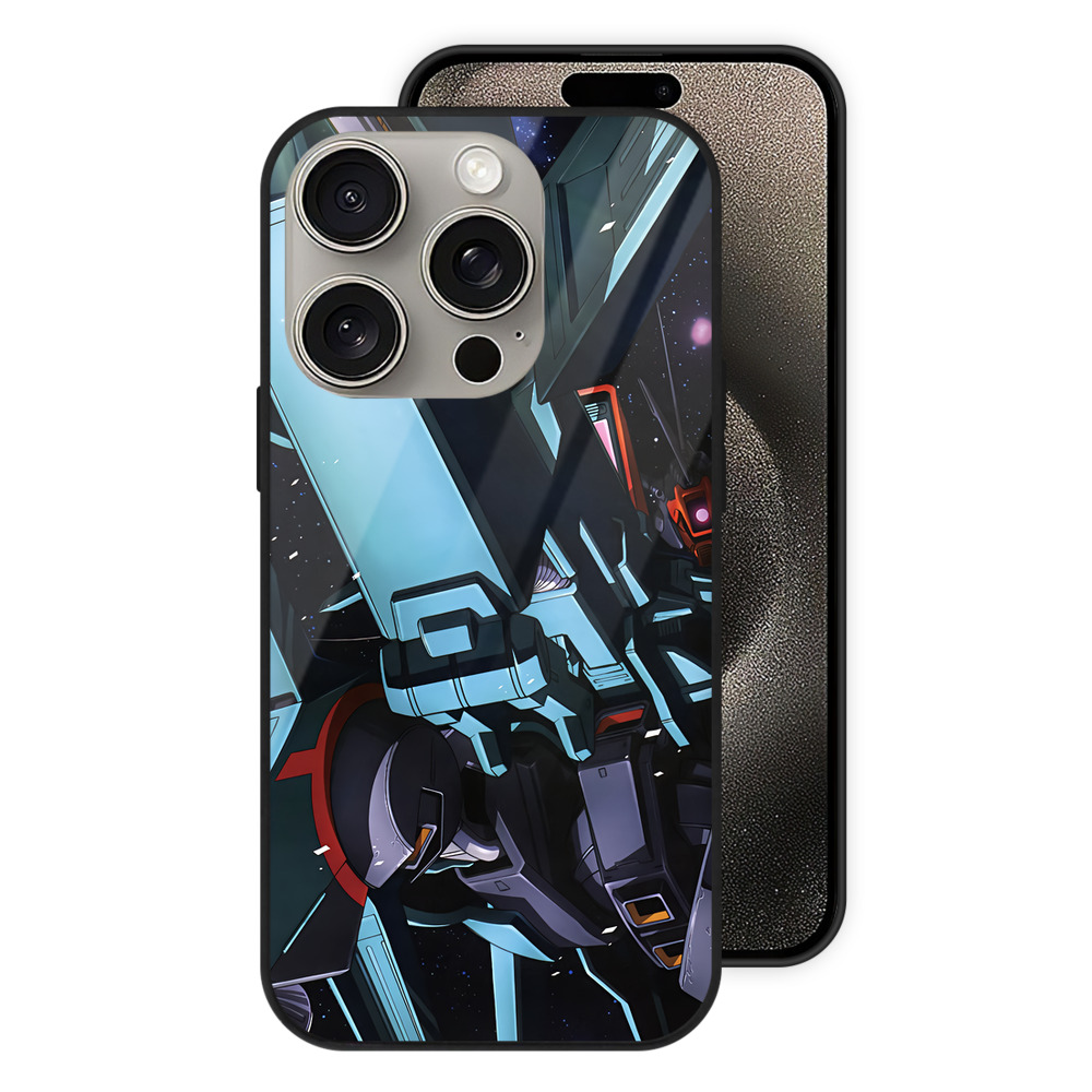 （画像用） 機動戦士ガンダム Mobile Suit Gundam 【iPhone15Pro対応】スマホケース 耐衝撃＆黄変防止 背面ガラス