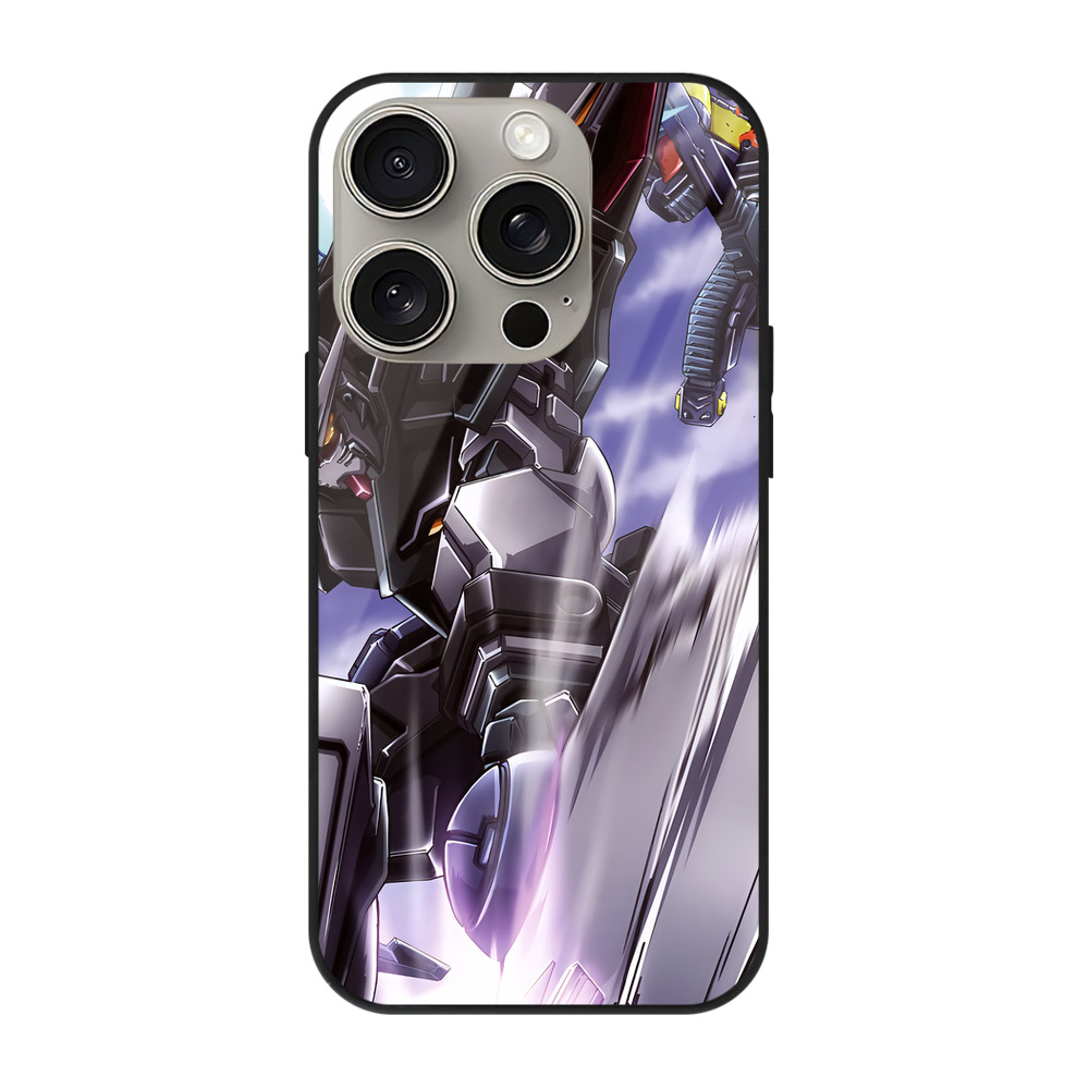 （画像用） 機動戦士ガンダム Mobile Suit Gundam 【iPhone15Pro対応】スマホケース 耐衝撃＆黄変防止 背面ガラス