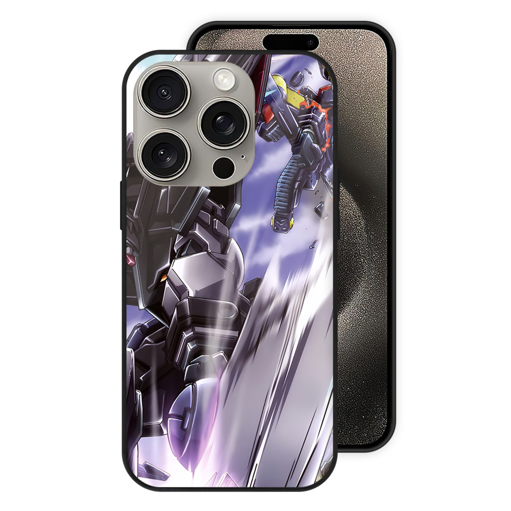 （画像用） 機動戦士ガンダム Mobile Suit Gundam 【iPhone15Pro対応】スマホケース 耐衝撃＆黄変防止 背面ガラス