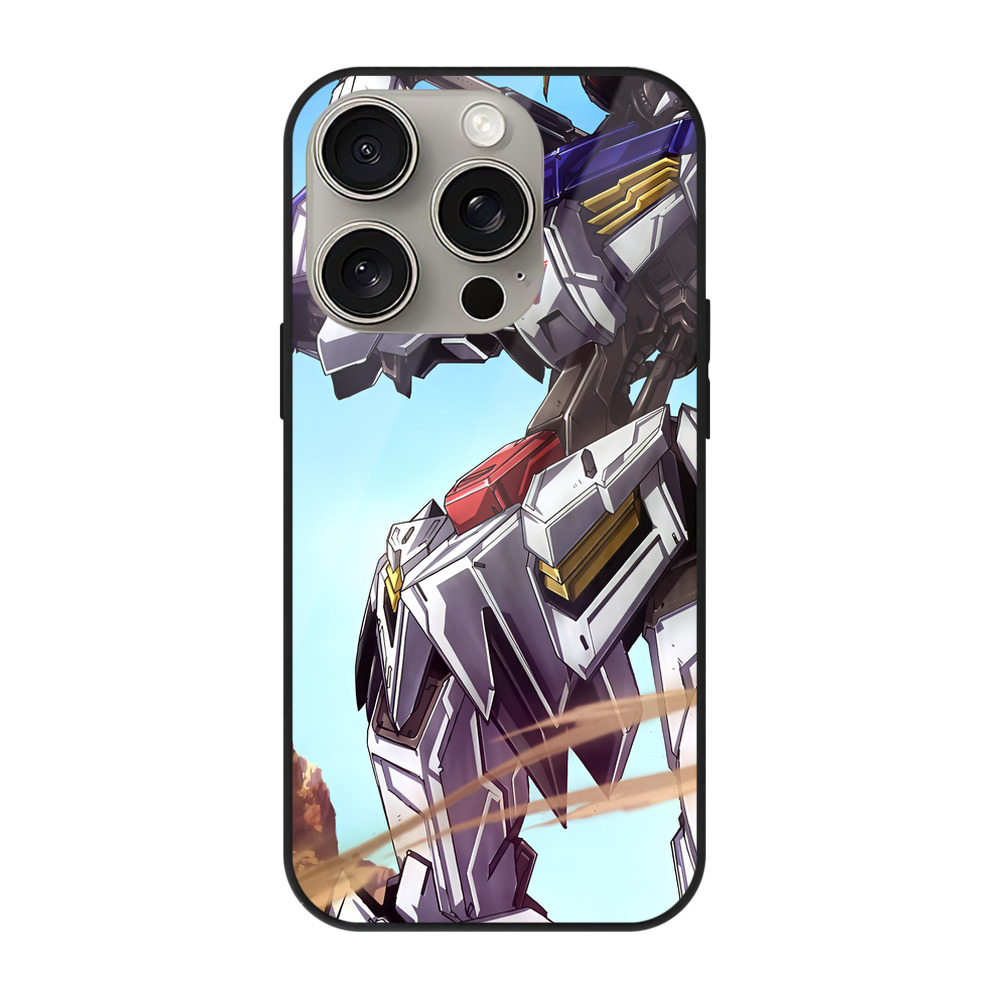 （画像用） 機動戦士ガンダム Mobile Suit Gundam 【iPhone15Pro対応】スマホケース 耐衝撃＆黄変防止 背面ガラス