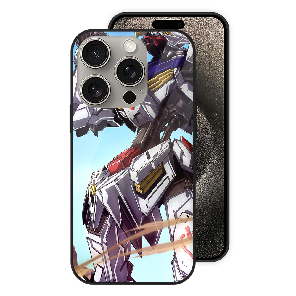（画像用） 機動戦士ガンダム Mobile Suit Gundam 【iPhone15Pro対応】スマホケース 耐衝撃＆黄変防止 背面ガラス
